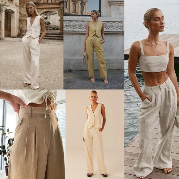 Aritzia Wilfred The Effortless Pant™ Linen Size 2 Wheat - Picture 2 of 11